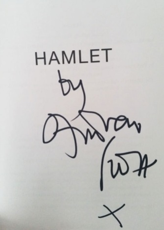 My copy of Hamlet........that Andrew Scott signed I am actually dead